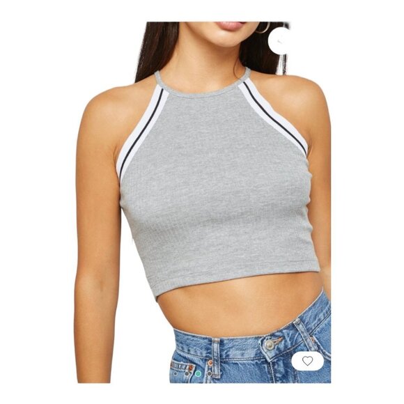 Topshop Contrast Trim Cropped Tank Top - Picture 3 of 7